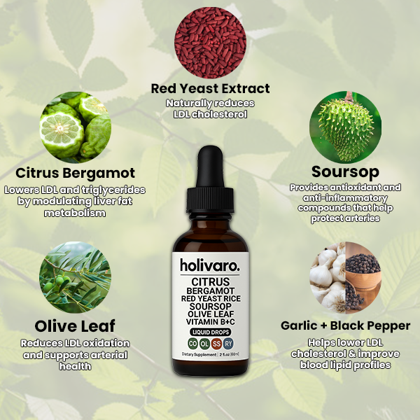 Holivaro Citrus Bergamot Red Yeast Rice Soursop Olive Leaf